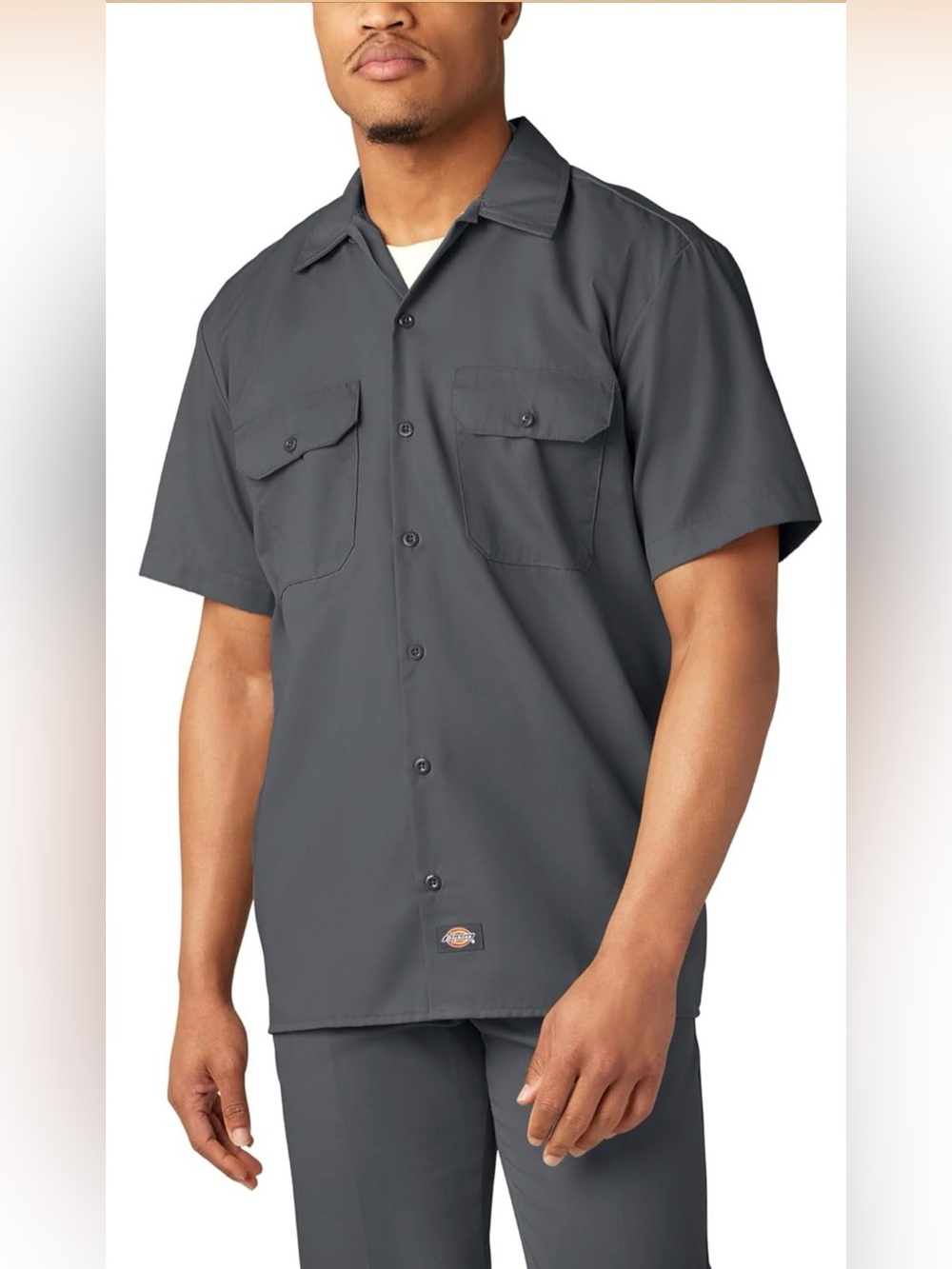 Dickies Short-Sleeve Work Shirt in Charcoal Gray. Cotton blend. Size Medium. NWT